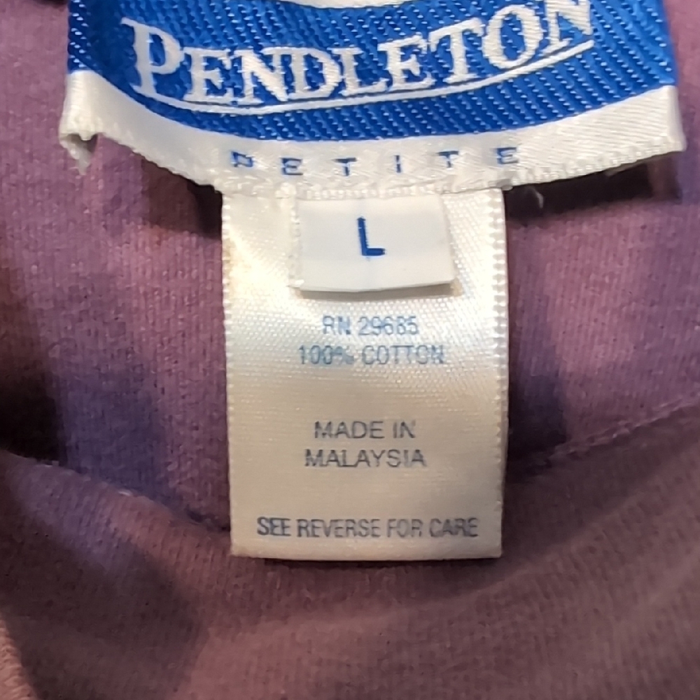 Pendleton Lavender Pullover Mock Turtle Neck Cott… - image 2
